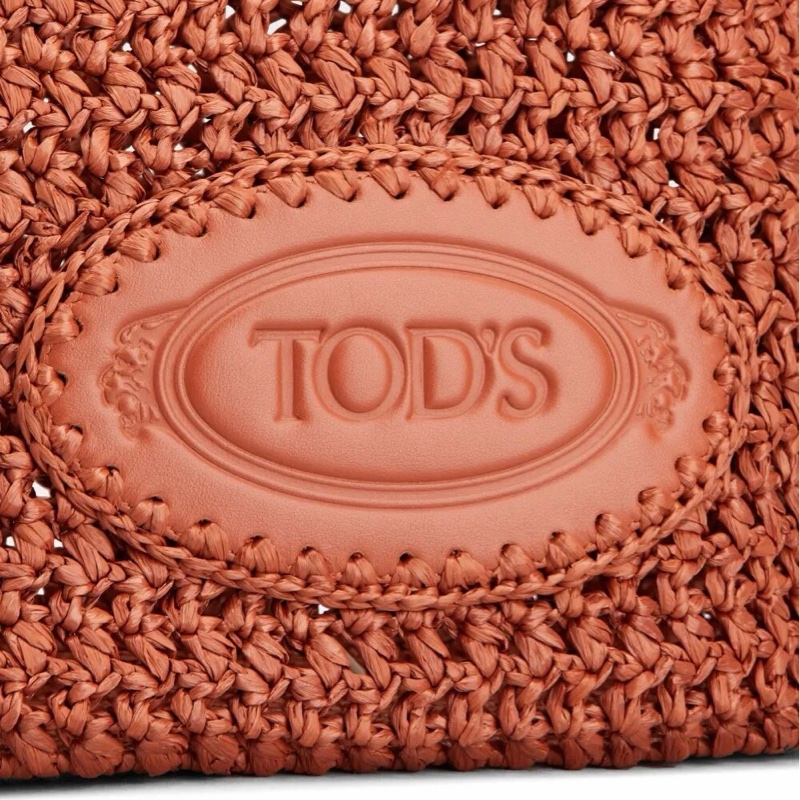 Tod's 女士 草編和皮革迷你購物袋 25cm*12cm*21cm-1