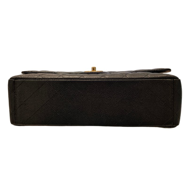 CHANEL 香奈兒 經典翻蓋包 荔枝紋牛皮 黑色-3