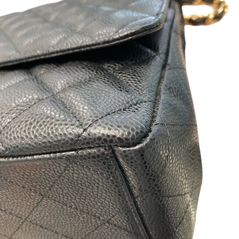 CHANEL 香奈兒 經典翻蓋包 荔枝紋牛皮 黑色-8