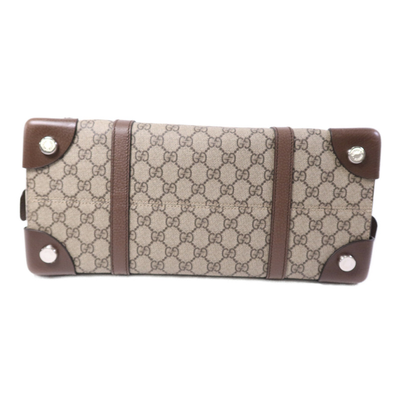 GUCCI 塗層帆布Hand Bag銀扣手挽袋-3