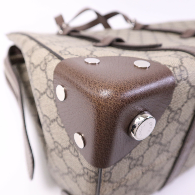 GUCCI 塗層帆布Hand Bag銀扣手挽袋-10