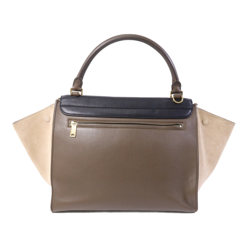 CELINE 牛皮/麂皮皮革Trapeze金扣手挽肩背兩用袋-1