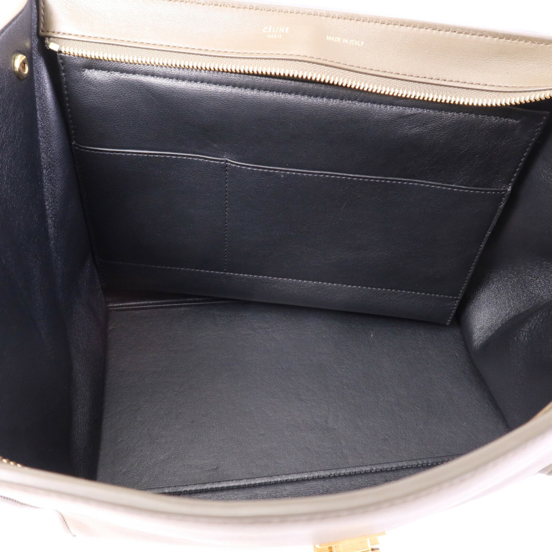 CELINE 牛皮/麂皮皮革Trapeze金扣手挽肩背兩用袋-4