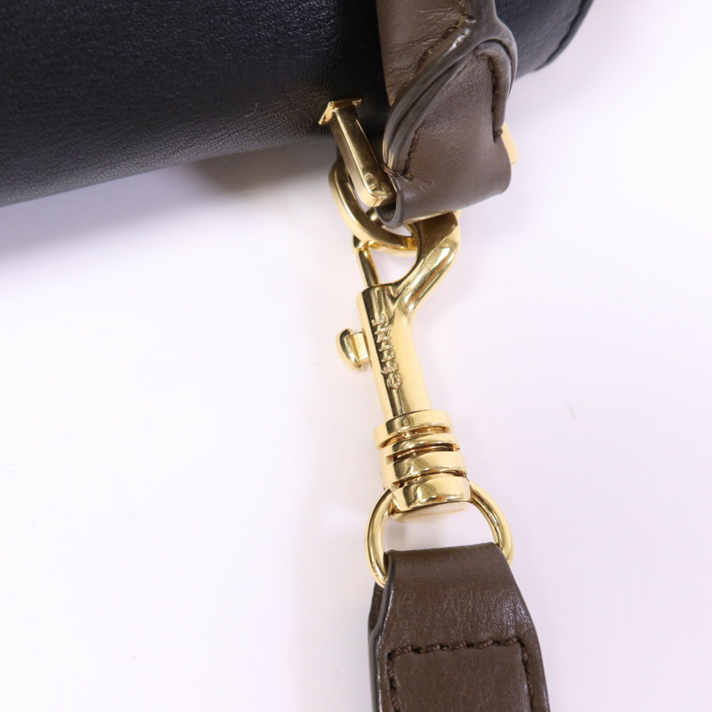 CELINE 牛皮/麂皮皮革Trapeze金扣手挽肩背兩用袋-7