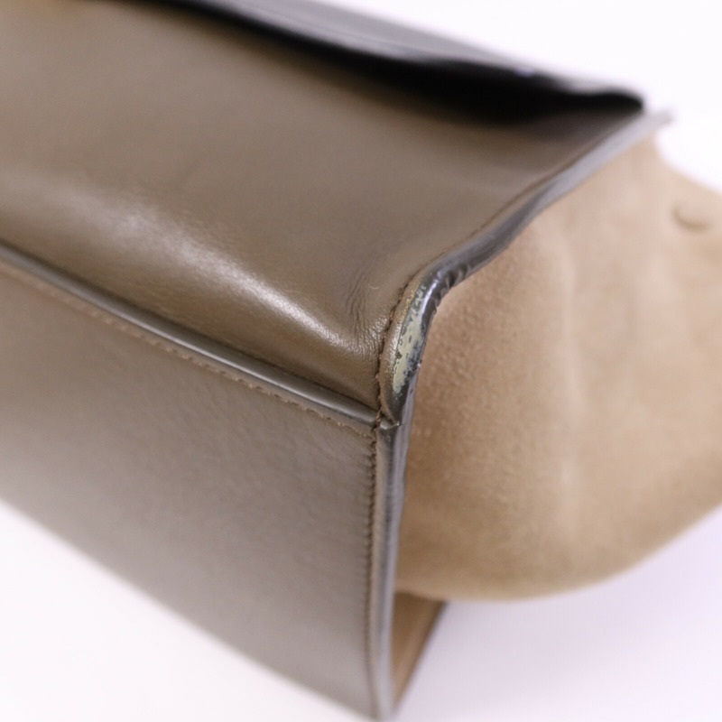 CELINE 牛皮/麂皮皮革Trapeze金扣手挽肩背兩用袋-10