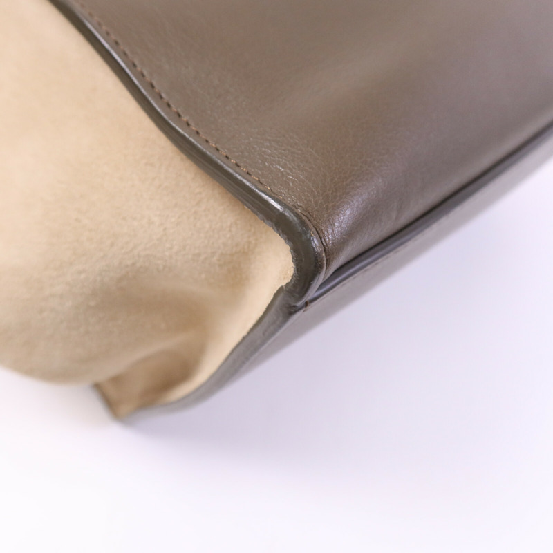 CELINE 牛皮/麂皮皮革Trapeze金扣手挽肩背兩用袋-13