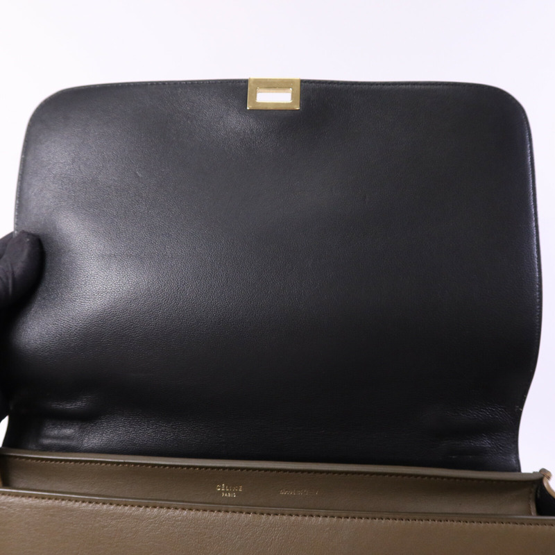 CELINE 牛皮/麂皮皮革Trapeze金扣手挽肩背兩用袋-14