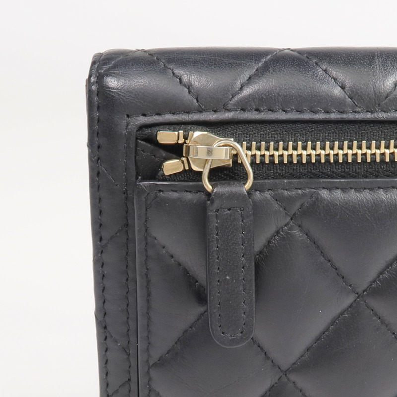 CHANEL 羊皮皮革2.55 Wallet金扣錢包-12