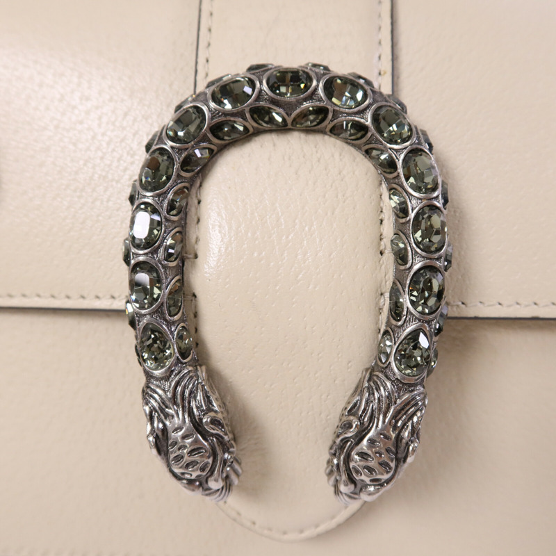 GUCCI 牛皮皮革Dionysus Bamboo銀扣手挽肩背兩用袋-6