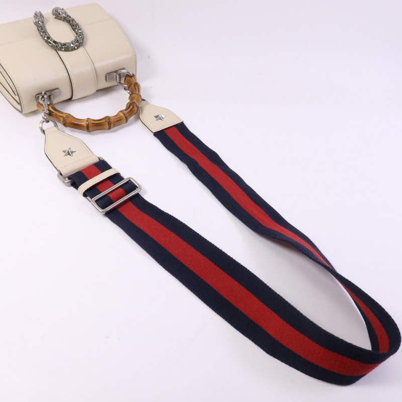 GUCCI 牛皮皮革Dionysus Bamboo銀扣手挽肩背兩用袋-8