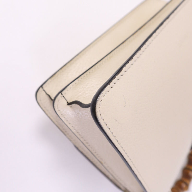 GUCCI 牛皮皮革Dionysus Bamboo銀扣手挽肩背兩用袋-11