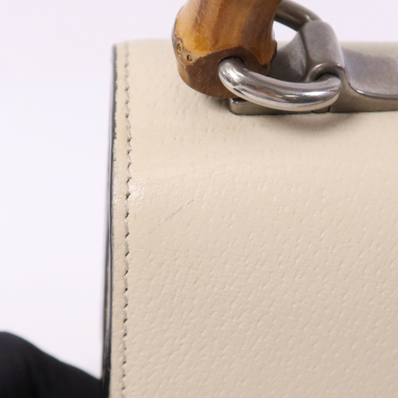 GUCCI 牛皮皮革Dionysus Bamboo銀扣手挽肩背兩用袋-19