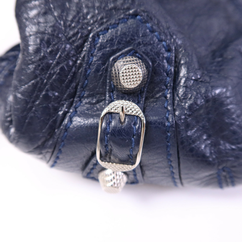 BALENCIAGA 牛皮皮革Giant Mini Pompon銀扣手挽肩背兩用袋-6