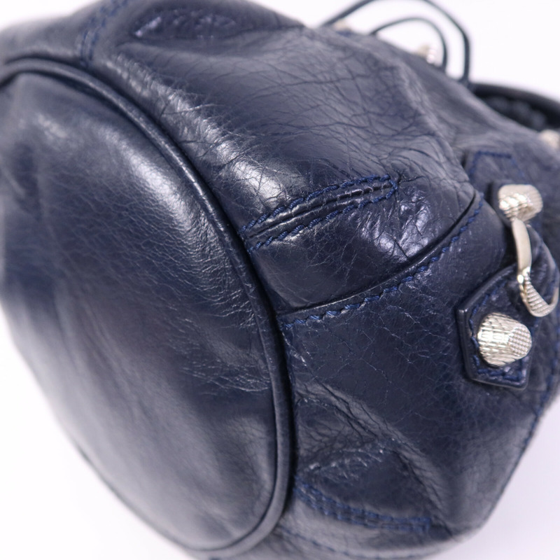 BALENCIAGA 牛皮皮革Giant Mini Pompon銀扣手挽肩背兩用袋-10