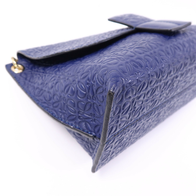 LOEWE 牛皮皮革Avenue Anagram金扣鏈帶肩背袋-9