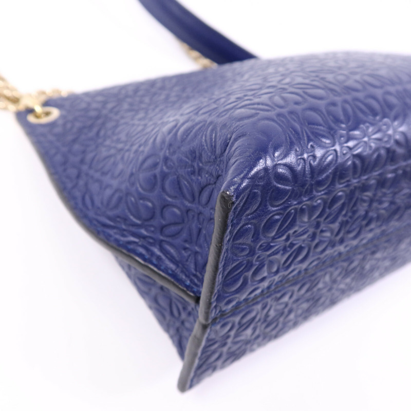 LOEWE 牛皮皮革Avenue Anagram金扣鏈帶肩背袋-11