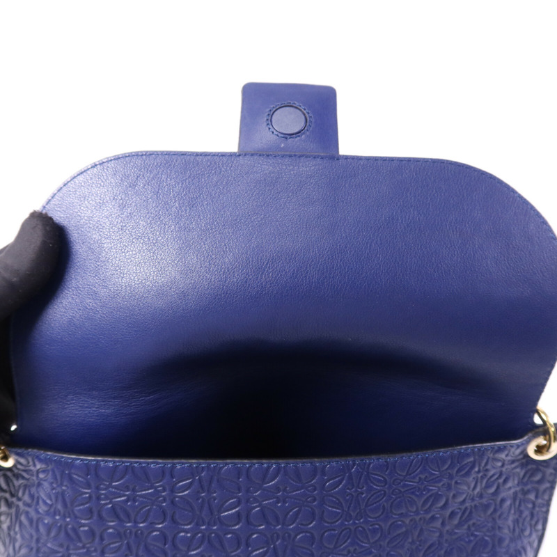 LOEWE 牛皮皮革Avenue Anagram金扣鏈帶肩背袋-12