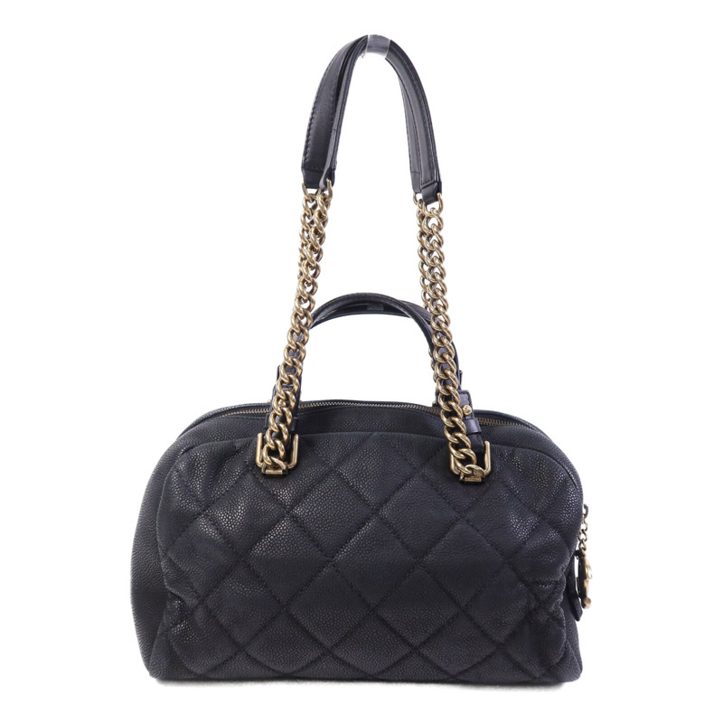 CHANEL 牛皮皮革2 Way Shoulder Bag金扣鏈帶手挽肩背兩用袋-1
