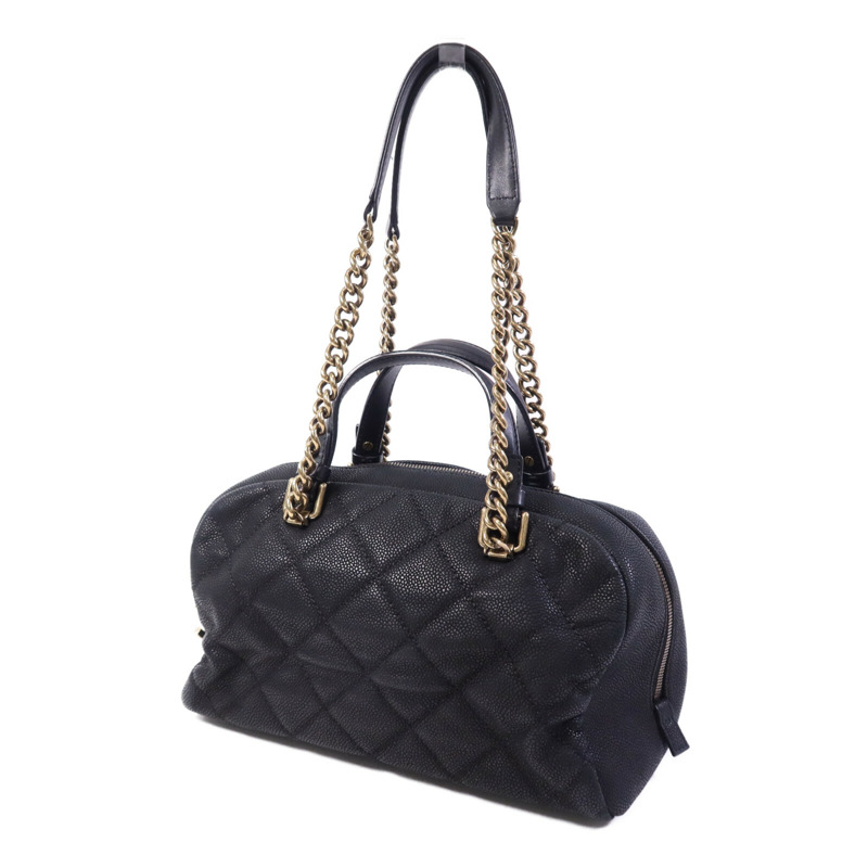 CHANEL 牛皮皮革2 Way Shoulder Bag金扣鏈帶手挽肩背兩用袋-2