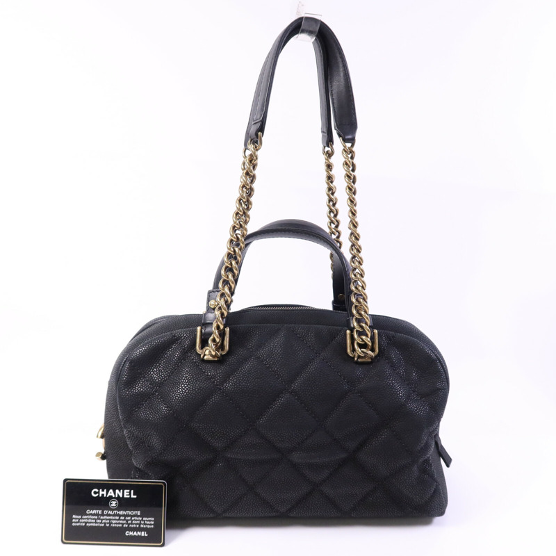 CHANEL 牛皮皮革2 Way Shoulder Bag金扣鏈帶手挽肩背兩用袋-10