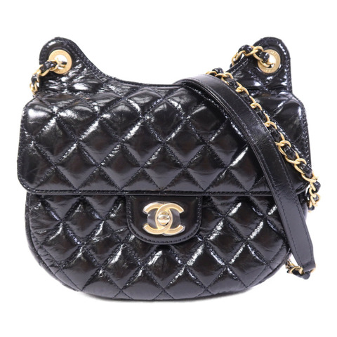CHANEL 牛皮皮革Chain Shoulder Bag金扣鏈帶肩背袋