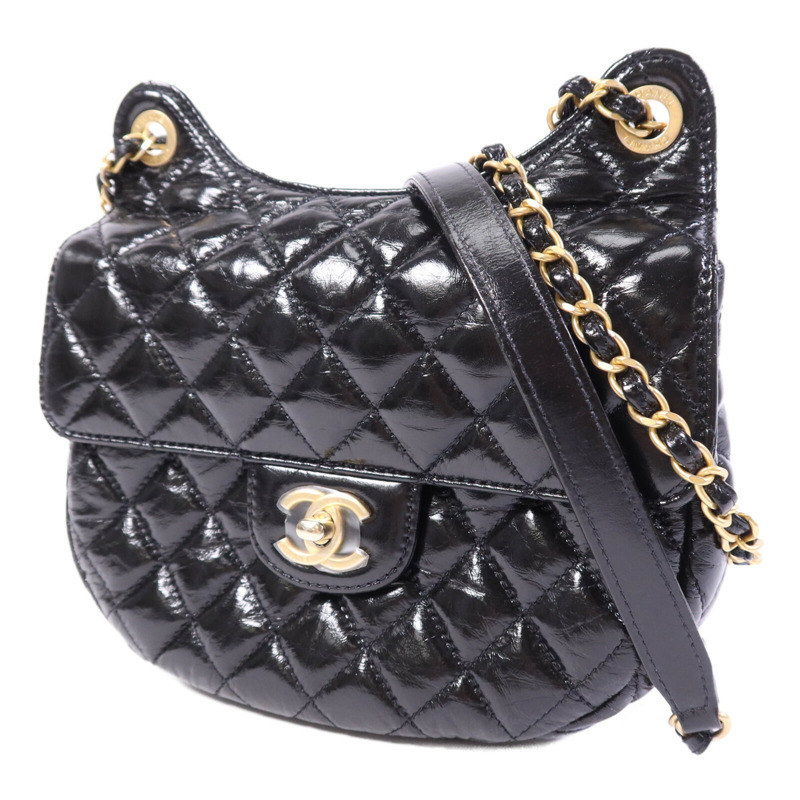CHANEL 牛皮皮革Chain Shoulder Bag金扣鏈帶肩背袋-2