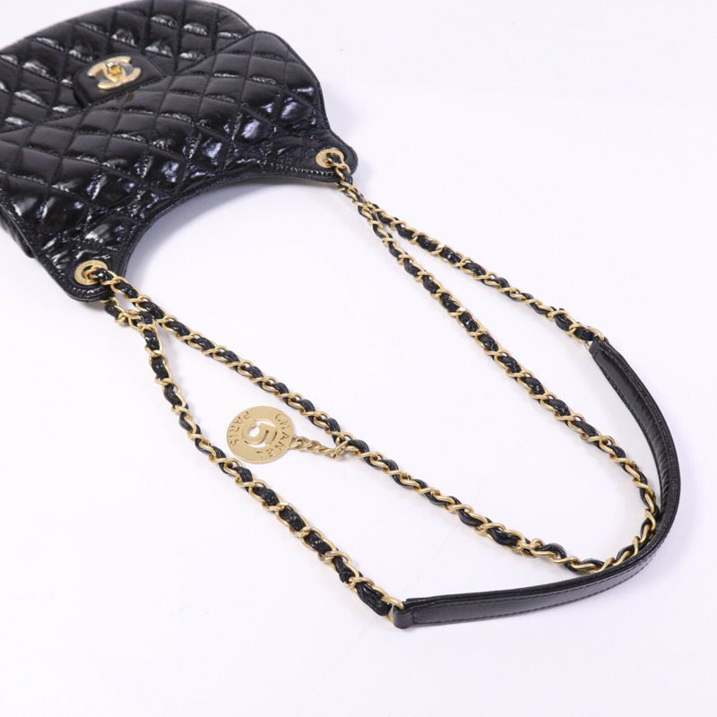 CHANEL 牛皮皮革Chain Shoulder Bag金扣鏈帶肩背袋-8