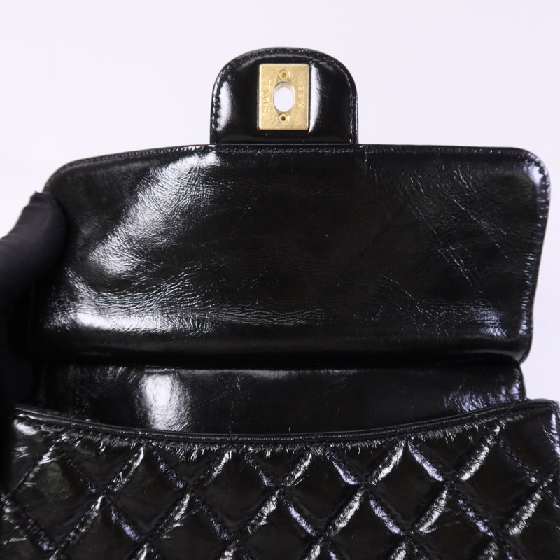 CHANEL 牛皮皮革Chain Shoulder Bag金扣鏈帶肩背袋-17