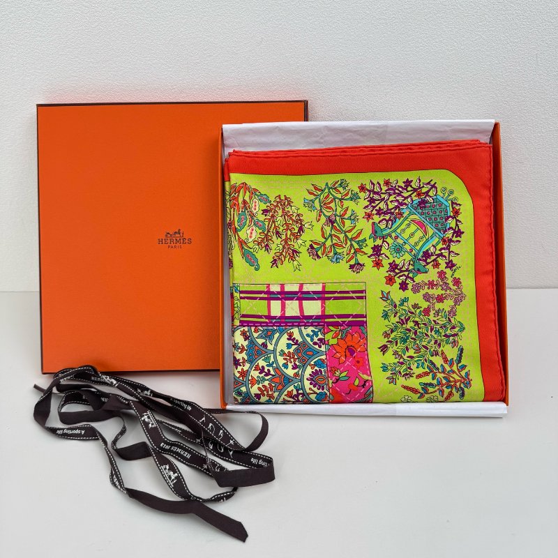 Hermes 愛馬仕絲巾 90*90cm 全新-0