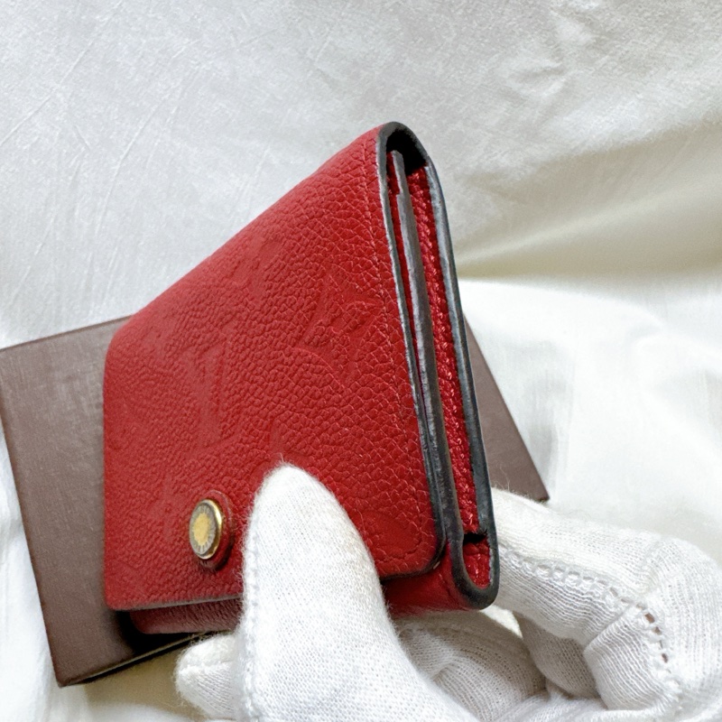 二手正品Louis Vuitton牛皮壓紋卡片零錢包 LV錢包 LV皮夾 LV卡包 LV零錢包 LV短夾-7