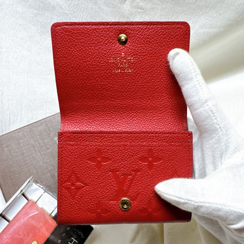 二手正品Louis Vuitton牛皮壓紋卡片零錢包 LV錢包 LV皮夾 LV卡包 LV零錢包 LV短夾-9