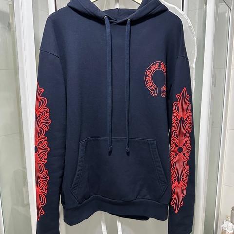 克羅心 chrome hearts 馬蹄 深藍 紅字 花臂 帽t