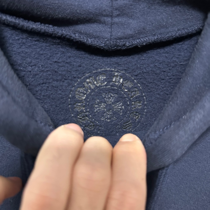 克羅心 chrome hearts 馬蹄 深藍 紅字 花臂 帽t-4