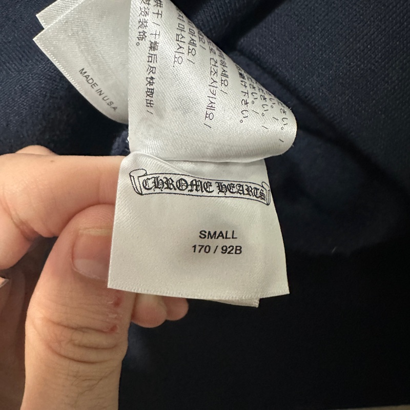 克羅心 chrome hearts 馬蹄 深藍 紅字 花臂 帽t-9