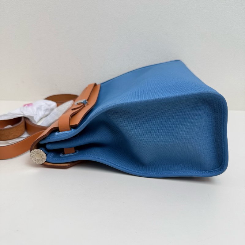 Hermes 爱马仕herbag 31 藍色布拼棕色蓋 T刻 2015年-2