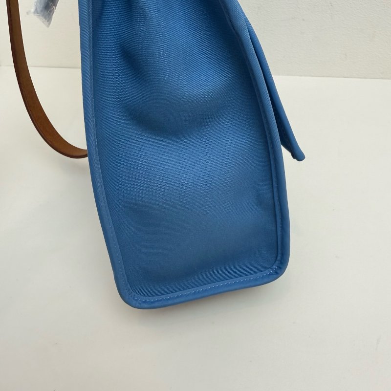 Hermes 爱马仕herbag 31 藍色布拼棕色蓋 T刻 2015年-31