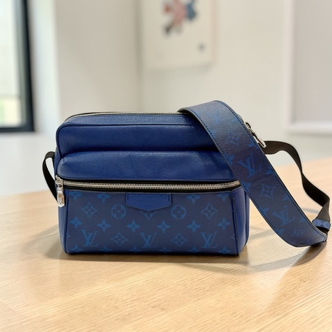 莉亞精品♡ Lv M30242 藍色老花郵差包 二手