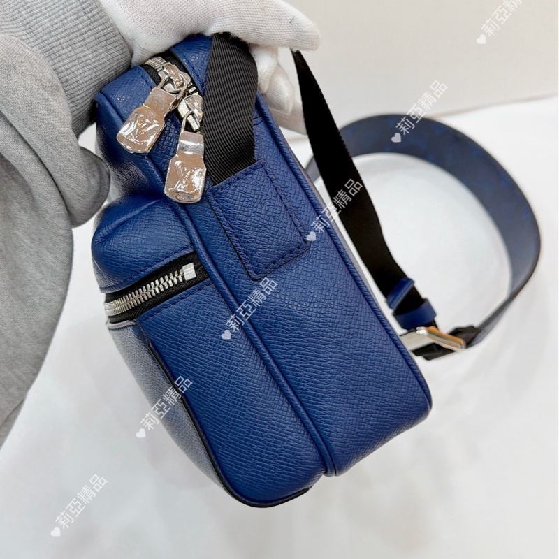 莉亞精品♡ Lv M30242 藍色老花郵差包 二手-7
