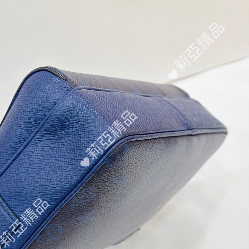 莉亞精品♡ Lv M30242 藍色老花郵差包 二手-10