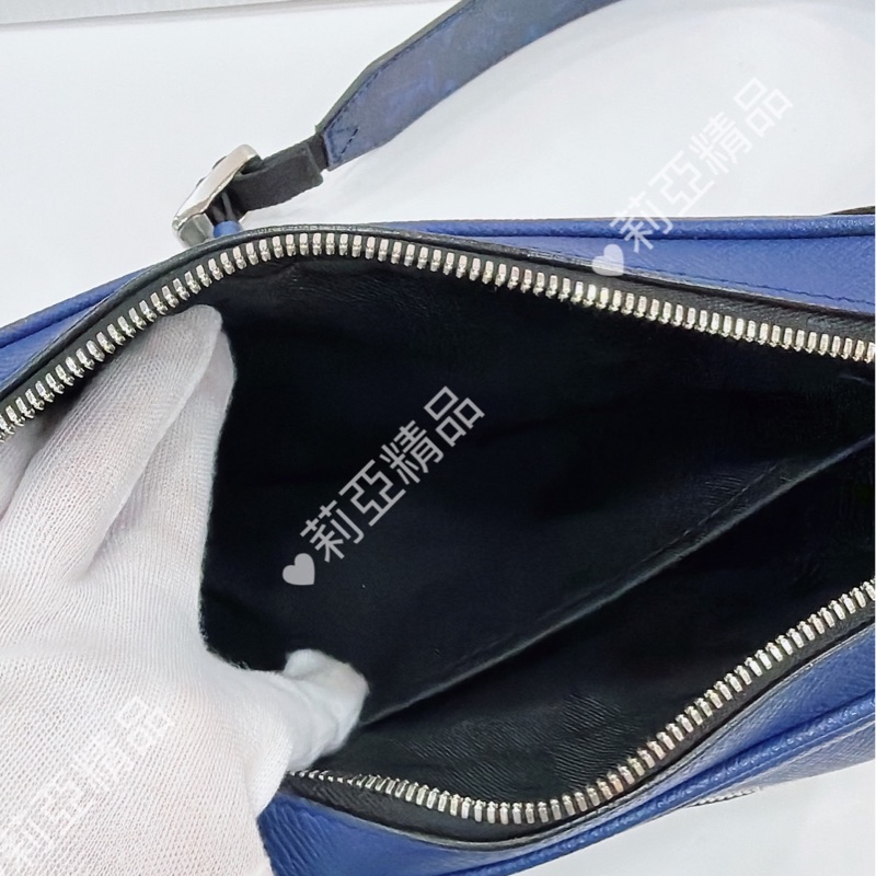 莉亞精品♡ Lv M30242 藍色老花郵差包 二手-14