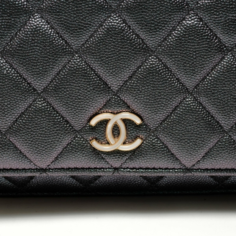 香奈兒魚子醬絎縫鏈條錢包 22019 肩背包 綠色 WS26287-8