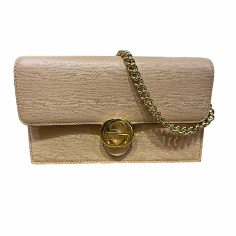【美收精品】Gucci膚色金釦WOC 5-164