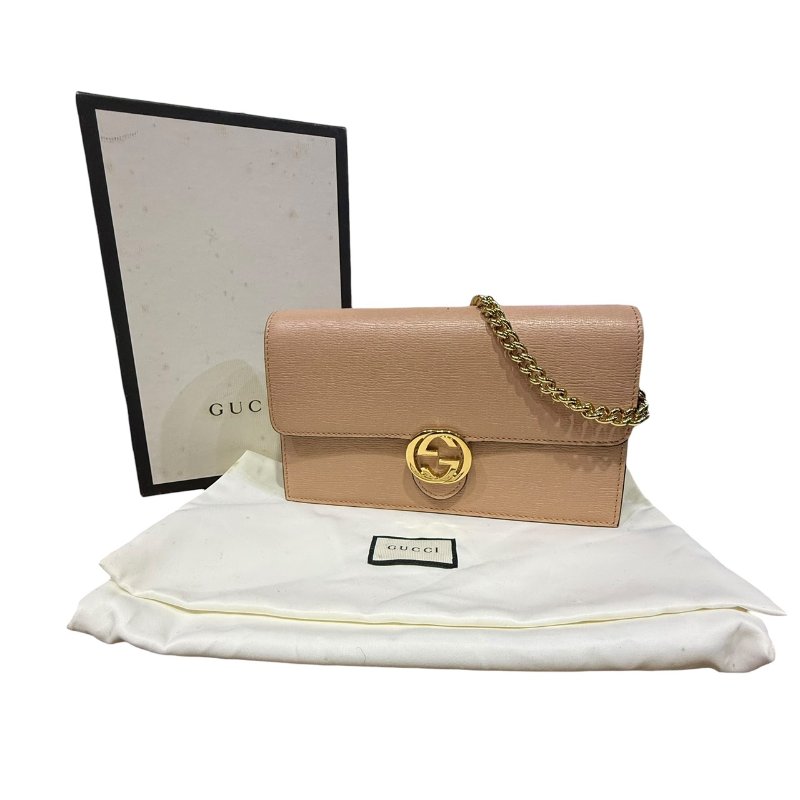 【美收精品】Gucci膚色金釦WOC 5-164-17