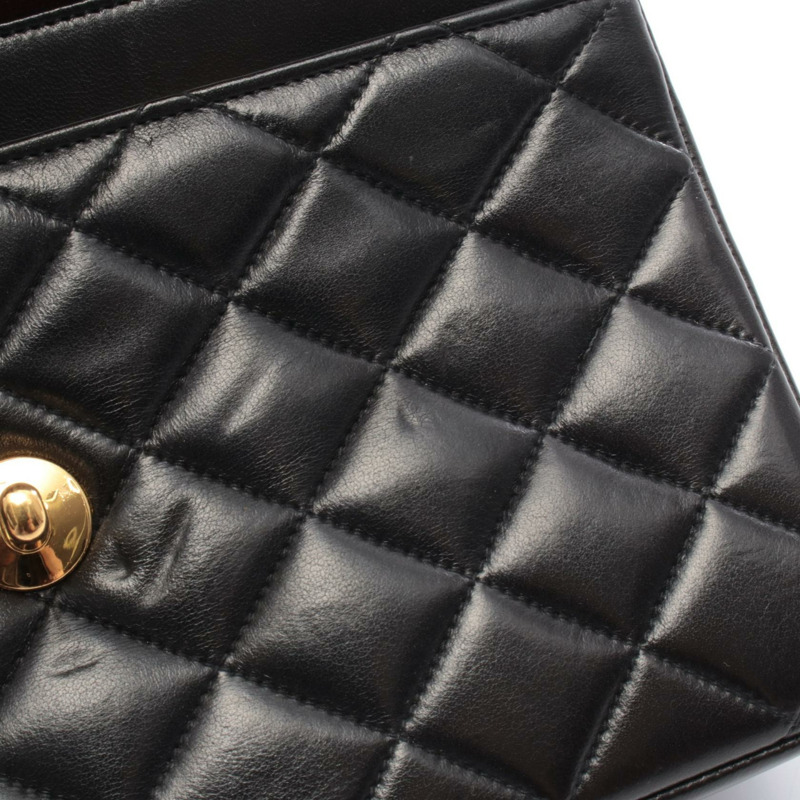 香奈兒 (CHANEL) 絎縫鏈條斜挎單肩包，羊皮材質，黑色，二手，女士款，金色五金配件-7