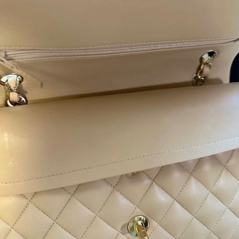 Chanel Classic Flap 25.5cm 奶油色 中號-4
