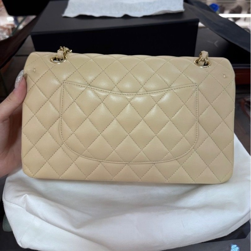 Chanel Classic Flap 25.5cm 奶油色 中號-6