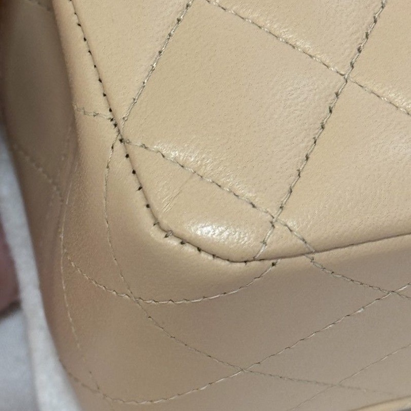 Chanel Classic Flap 25.5cm 奶油色 中號-10