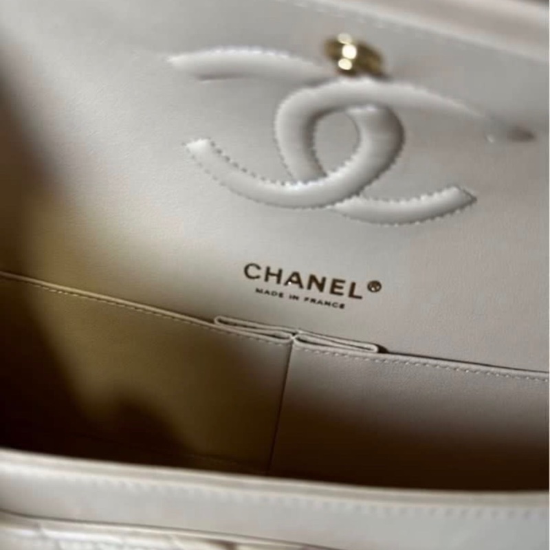 Chanel Classic Flap 25.5cm 奶油色 中號-11