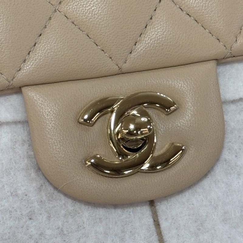 Chanel Classic Flap 25.5cm 奶油色 中號-12