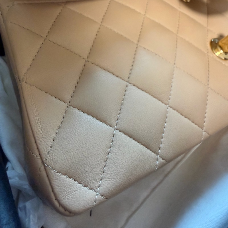 Chanel Classic Flap 25.5cm 奶油色 中號-17